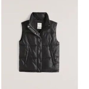 Abercrombie & Fitch Vegan Leather Puffer Vest
